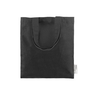 Bolsa pequeña de algodón color negro asas cortas